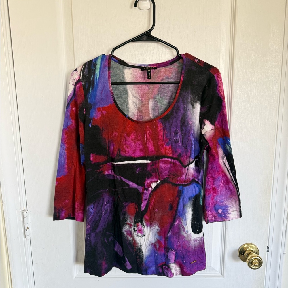 Escada Evelinde Top in Fantasy Abstract Print - Picture 2 of 6